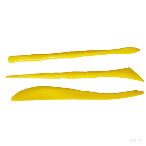 Clay Tool - 3 Pieces Knife ( Plastics, yellow )