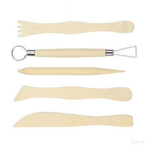 Clay Tool-Pottery Clay Sculpture 5 Pieces of Tools (wood + Iron)