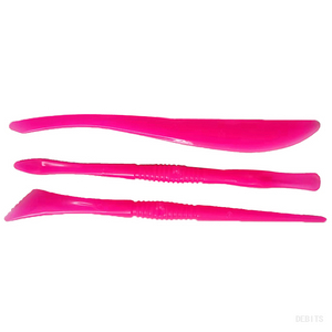 Clay Tool - 3 Pieces Knife ( Plastics, pink,fat )